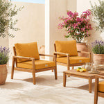 Tuinlounge kussenset 60x60 Geel - Afneembaar & UV-bestendig (Zitting + Rugleuning)