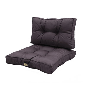 Conjunto de Almofadas Acolchoadas 50x50 Cinzento Carbono - Espesso 15cm & Macio (Assento + Encosto)