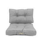 Ensemble de coussins capitonnés gris galet, épais 15 cm et moelleux pour fauteuils et canapés, decoration élégante.