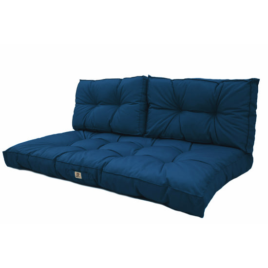 Coussins pour salon de jardin capitonné 100x50cm Bleu petrole - Deco-arts.fr