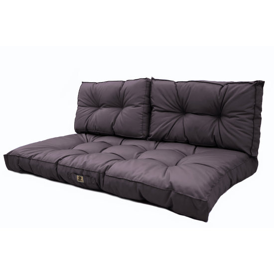 Coussins pour salon de jardin capitonné 100x50cm gris carbone - Deco-arts.fr