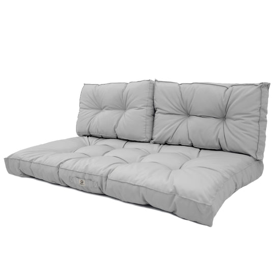 Coussins pour salon de jardin capitonné 100x50cm gris galet - Deco-arts.fr