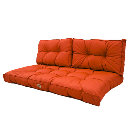Coussins pour salon de jardin capitonné 120x60cm orange - Deco-arts.fr