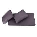 Ensemble de coussins pour salon de jardin gris carbone, déhoussables et anti-UV, comprenant 1 assise et 2 dossiers.