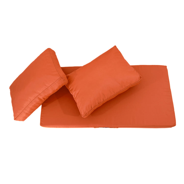 Coussins pour salon de jardin déhoussable 120x60cm Orange - Deco-arts.fr