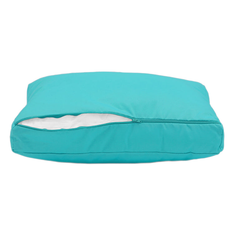 Coussins pour salon de jardin déhoussable 100x50cm Bleu caraïbes - Deco-arts.fr