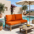 Tuinlounge kussenset 100x50 Oranje - Afneembaar & UV-bestendig (1 Zitting + 2 Rugleuningen)
