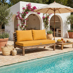 Ensemble Coussins Salon Jardin 120x60 Jaune - Déhoussable & Anti-UV (1 Assise + 2 Dossiers)