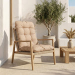 Hochlehner-Stuhlkissen 120x50 Beige - Gepolstert (Komfort 8cm)