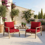 Garden Lounge Cushion Set 50x50 Red - Removable Cover & UV-Resistant (Seat + Backrest)
