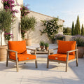 Garden Lounge Cushion Set 50x50 Orange - Removable Cover & UV-Resistant (Seat + Backrest)