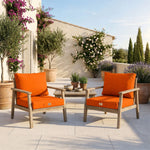Garden Lounge Cushion Set 50x50 Orange - Removable Cover & UV-Resistant (Seat + Backrest)