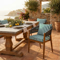 Ensemble Coussins Chaise Jardin 40x40 Rayure Verte - Premium 270g (Assise + Dossier)