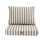 Coussins de salon et jardin rayés beige 50x50 cm, ensemble pour fauteuils et canapés, tissu premium 270g.