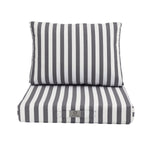 Ensemble de coussins de salon et jardin gris foncé avec rayures pour fauteuils et canapés, 60x60 cm, en tissu premium 270g