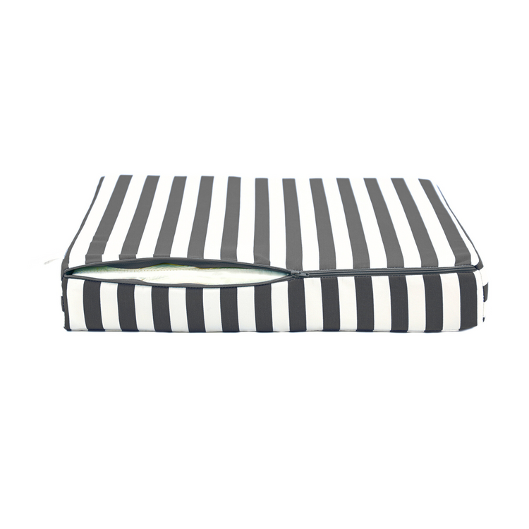 Coussins pour fauteuils et canapés Deco-arts.fr, ensemble rayure gris foncé 50x50, assise et dossier, tissu 270g.