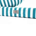 Ensemble de coussins de salon de jardin rayures turquoise, 50x50 cm, pour fauteuils et canapés, en tissu premium 270g.