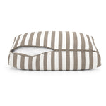Ensemble Coussins Salon Jardin 60x60 Rayure Beige - Premium 270g (Assise + Dossier)