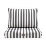 Tuinlounge kussenset 60x60 Donkergrijze strepen - Premium 270g (Zitting + Rugleuning)