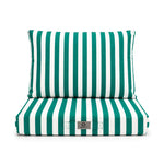 Ensemble Coussins Salon Jardin 50x50 Rayure Vert - Premium 270g (Assise + Dossier)
