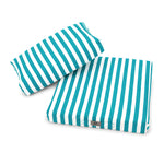 Ensemble Coussins Salon Jardin 60x60 Rayure Turquoise - Premium 270g (Assise + Dossier)