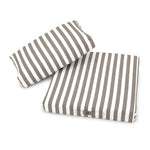 Ensemble Coussins Salon Jardin 60x60 Rayure Beige - Premium 270g (Assise + Dossier)