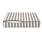 Ensemble Coussins Salon Jardin 60x60 Rayure Beige - Premium 270g (Assise + Dossier)