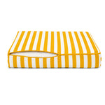 Ensemble Coussins Salon Jardin 60x60 Rayure Jaune - Premium 270g (Assise + Dossier)