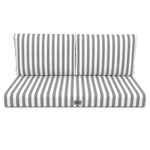 Ensemble Coussins Salon Jardin 100x50 Rayure Gris Clair - Premium 270g (1 Assise + 2 Dossiers)