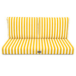 Ensemble Coussins Salon Jardin 100x50 Rayure Jaune - Premium 270g (1 Assise + 2 Dossiers)