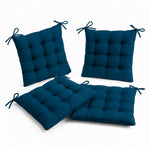 Set of 4 Chair Pads 40x40 Petrol Blue - Indoor & Outdoor (Water-Repellent with Ties)
