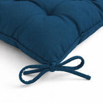 Set of 4 Chair Pads 40x40 Petrol Blue - Indoor & Outdoor (Water-Repellent with Ties)