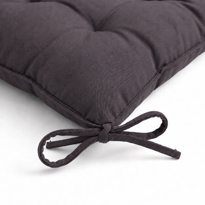 Set of 4 Chair Pads 40x40 Carbon Grey - Indoor & Outdoor (Water-Repellent with Ties)