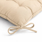 Set of 4 Chair Pads 40x40 Beige - Indoor & Outdoor (Water-Repellent with Ties)