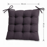 Set of 4 Chair Pads 40x40 Carbon Grey - Indoor & Outdoor (Water-Repellent with Ties)