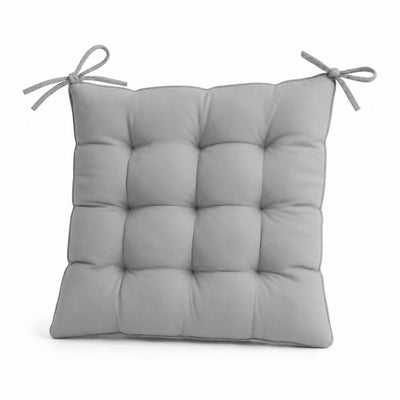 Conjunto de 4 Almofadas para Cadeira 40x40 Cinzento Claro - Interior e Exterior (Hidrorrepelente com Atilhos)