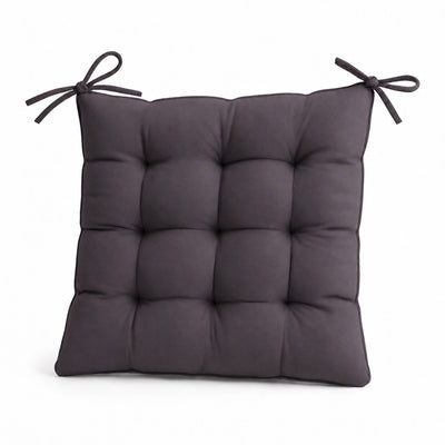 Set of 4 Chair Pads 40x40 Carbon Grey - Indoor & Outdoor (Water-Repellent with Ties)