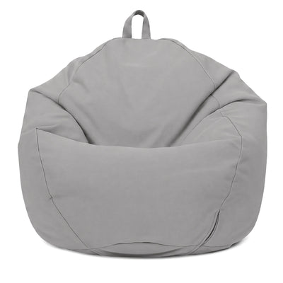 Pouf Poire XL 110x120 Gris Galet - Déhoussable & Imperméable (Garni Billes)