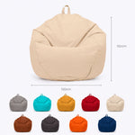 Pouf Poire XL 110x120 Beige - Déhoussable & Imperméable (Garni Billes)