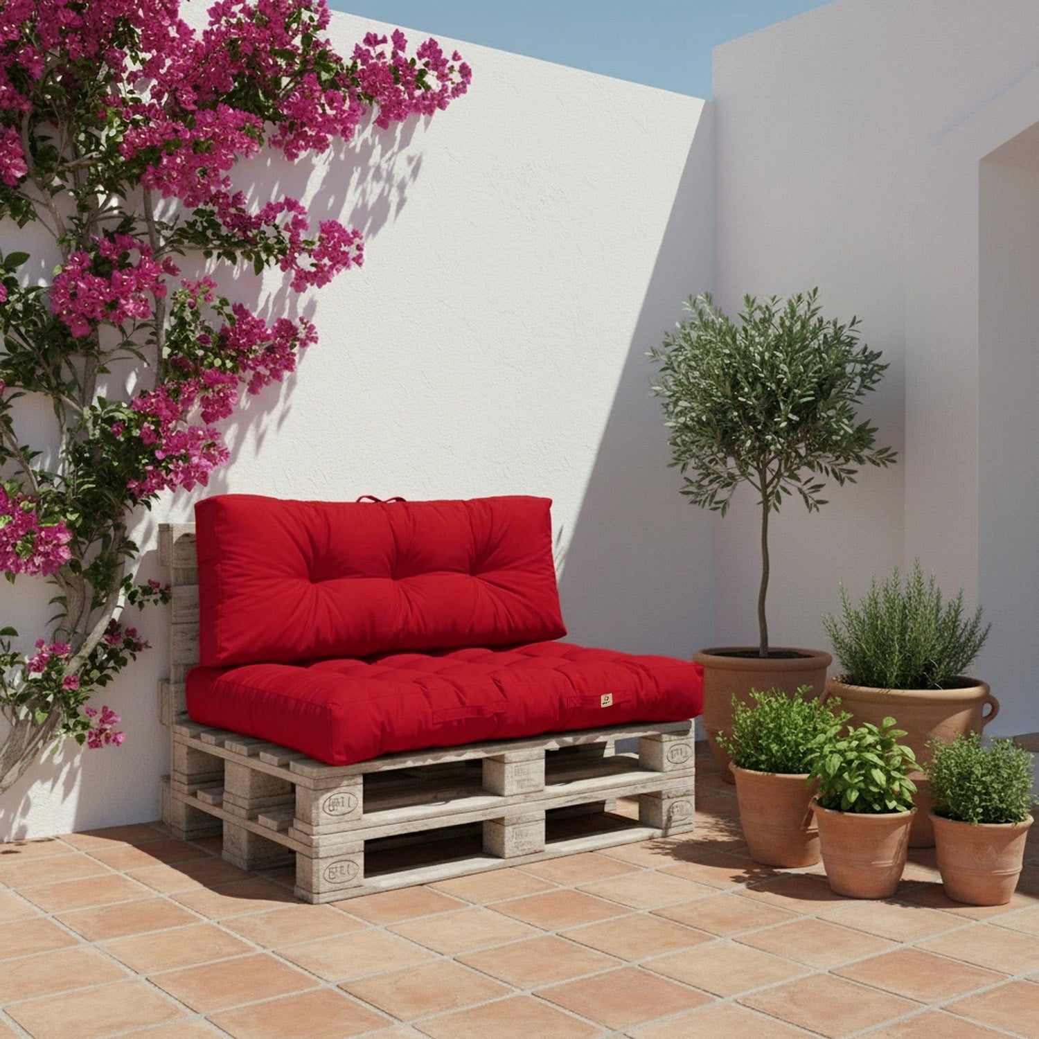 Coussins Pour Palettes Européennes – Assise Et Dossier Imperméables – Jardin, Terrasse, Balcon