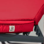 Matelas bain de soleil rouge piment Deco-arts.fr, déhoussable et imperméable, pour transat de 185x60 cm.