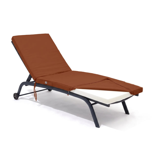Matelas Bain de Soleil 185x60 Terracotta, housse déhoussable