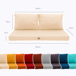 Ensemble de coussins pour salon jardin beige 100x50 cm, déhoussables et anti-UV, comprenant 1 assise et 2 dossiers.