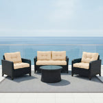 Ensemble de coussins capitonnés beige 60x60 cm, épais 15 cm, pour fauteuils et canapés, moelleux et confortables.