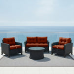 Ensemble de coussins capitonnés terracotta 60x60 cm, épais et moelleux pour fauteuils et canapés, deco-arts.fr