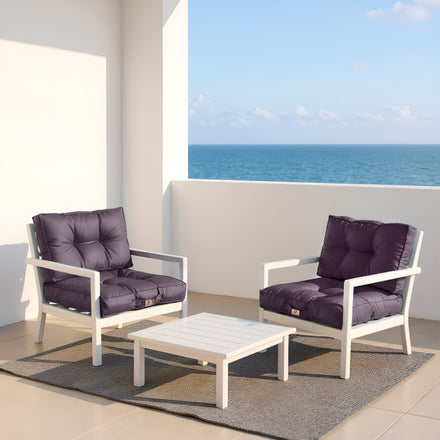 Ensemble Coussins Capitonné 50x50 Gris Carbone - Épais 15cm & Moelleux (Assise + Dossier)