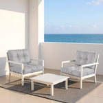 Coussins capitonnés gris galet 50x50 cm, épaissis 15 cm, moelleux pour fauteuils et canapés, avec assise et dossier.