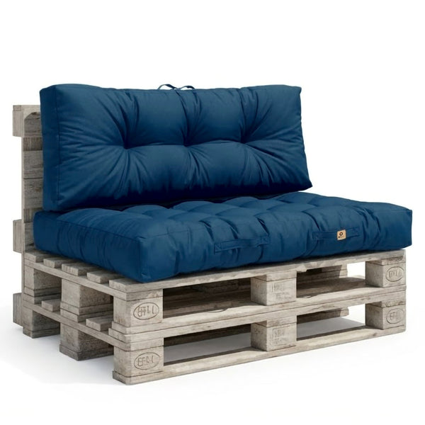 Ensemble Coussins Palette 120x80 Bleu Pétrole, épaisseur 15 cm