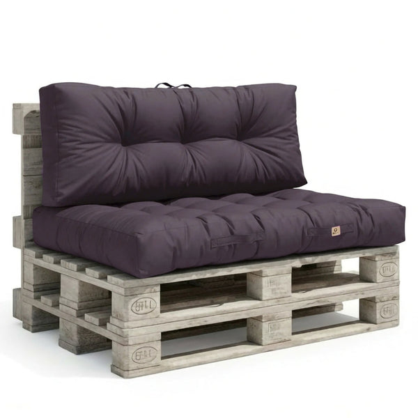 Ensemble Coussins Palette 120x80 Gris Carbone, épaisseur 15 cm