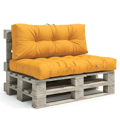 Coussins pour fauteuils et canapés Deco-arts.fr, ensemble Palette 120x80 cm, jaune miel, imperméables et épais 15 cm.